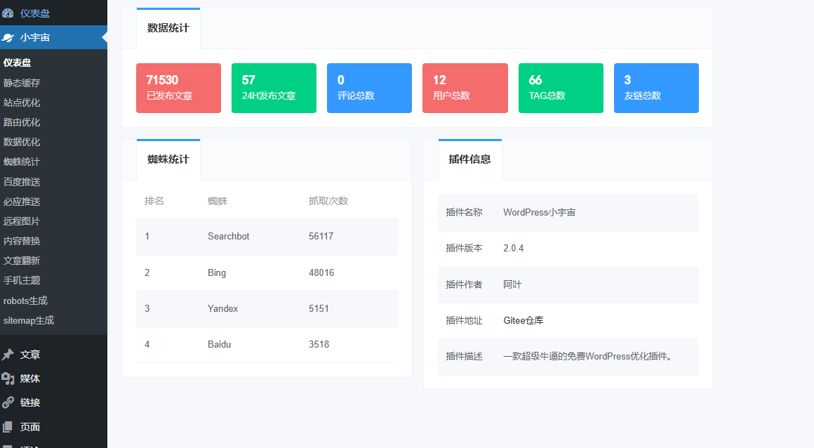 这可能是最牛逼的免费WordPress小宇宙优化插件了