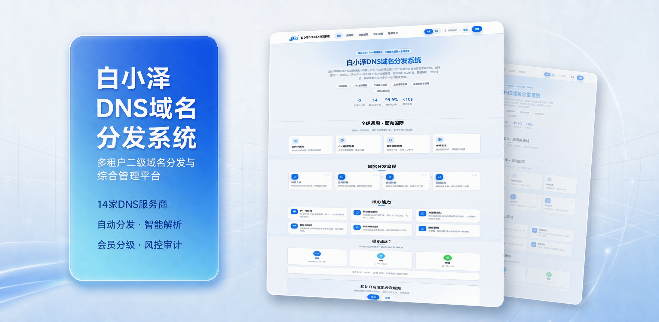 白小泽DNS域名分发系统开源可运营